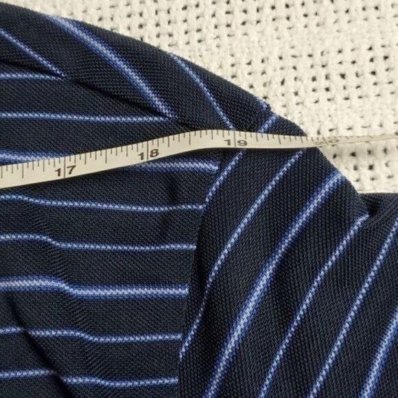 Chaps Golf Stay Dry Embroidered Blue Striped Short Sleeve Polo Sz XL Shirt - Picture 10 of 11